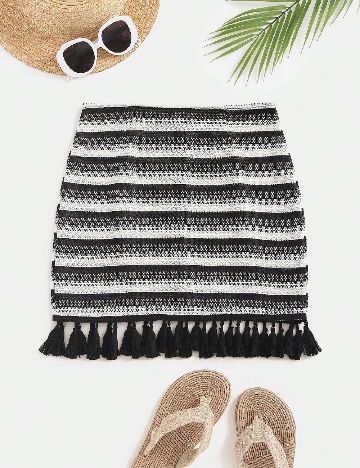 Fusta SHEIN, alb/negru