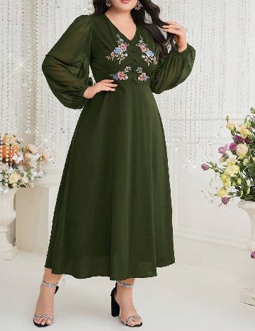 Rochie lunga SHEIN CURVE, verde