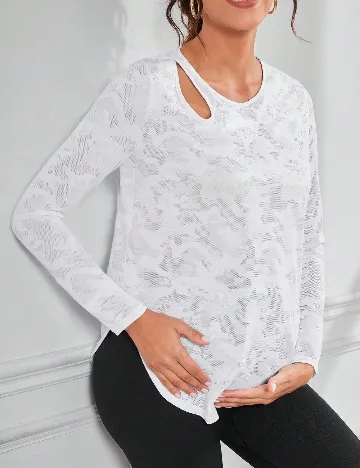 Bluza SHEIN Maternity, alb