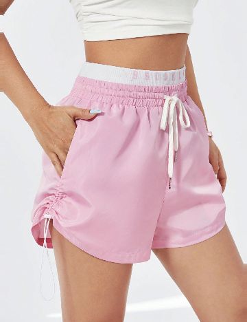 Pantaloni scurti SHEIN, roz/alb