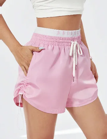 Pantaloni scurti SHEIN, roz/alb