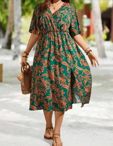 Rochie medie SHEIN CURVE, verde