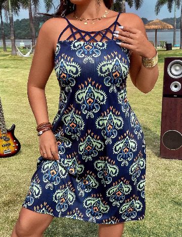 Rochie scurta SHEIN CURVE, bleumarin