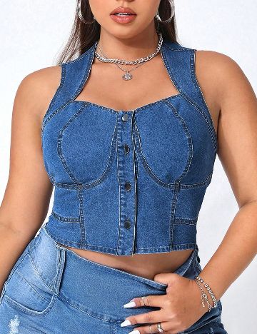 Top SHEIN CURVE, albastru