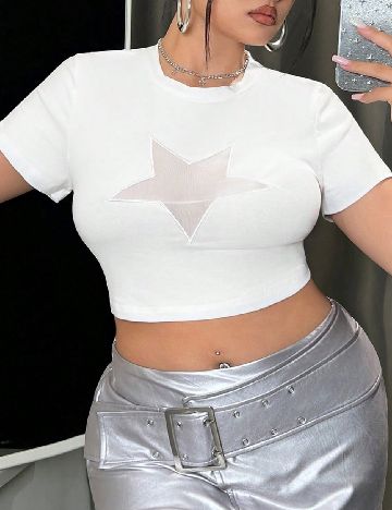 Top SHEIN CURVE, alb