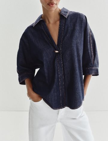 Camasa Zara, bleumarin