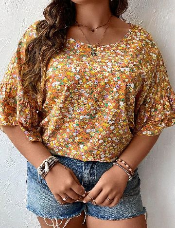 Bluza SHEIN CURVE, portocaliu