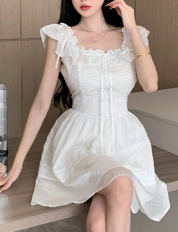 Rochie scurta Dazy, alb