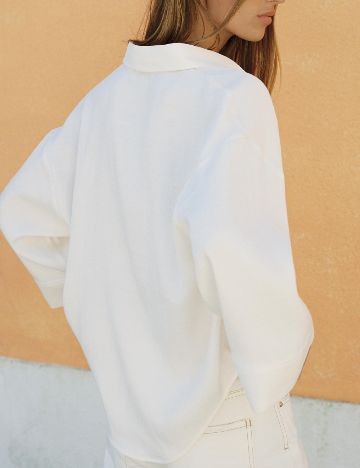 Camasa Oversize Zara, ecru