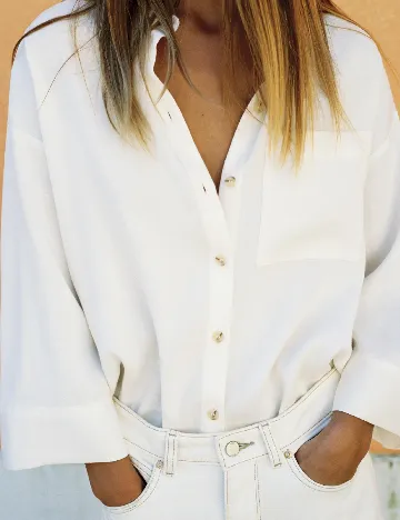 Camasa Oversize Zara, ecru