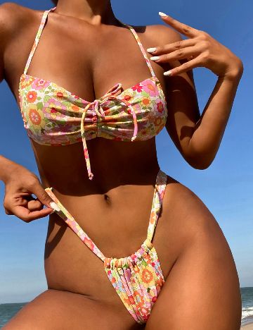 Costum de baie SHEIN, floral print