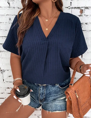 Tricou SHEIN CURVE, bleumarin