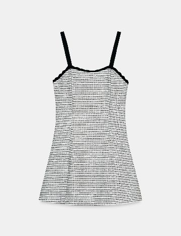 Rochie scurta Zara, alb/negru