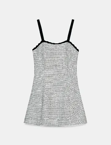 Rochie scurta Zara, alb/negru