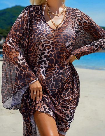 Poncho SHEIN, animal print