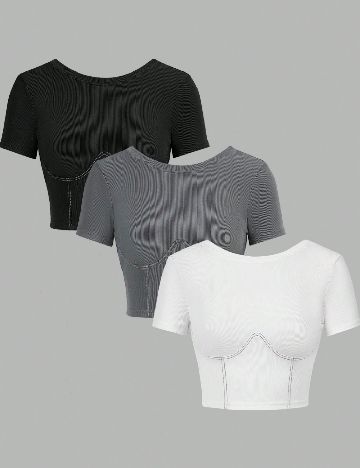 Set topuri 3 bucati SHEIN, mix culori