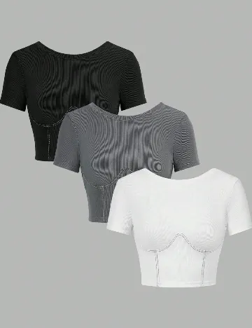 Set topuri 3 bucati SHEIN, mix culori