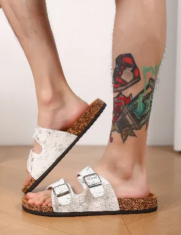 Slapi SHEIN, alb/gri