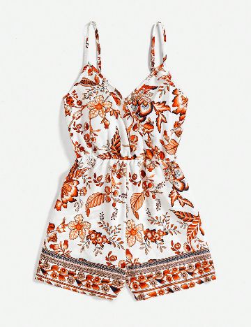 Salopeta SHEIN, alb/portocaliu