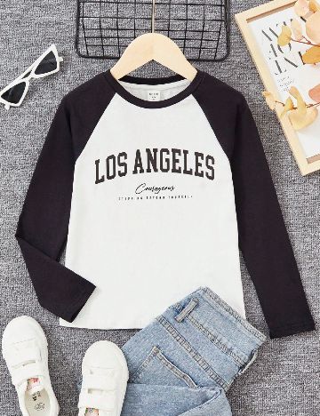 Bluza Shein Kids, alb/negru