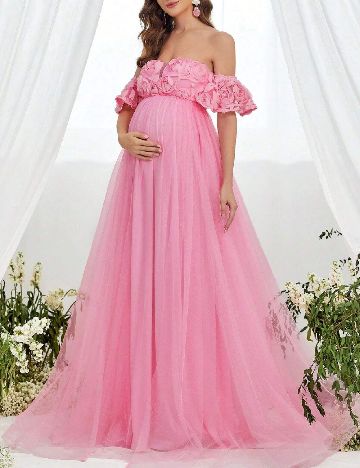 Rochie lunga Faeriesty Maternity, roz