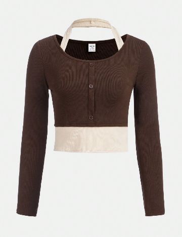 Bluza Shein Kids, maro/crem