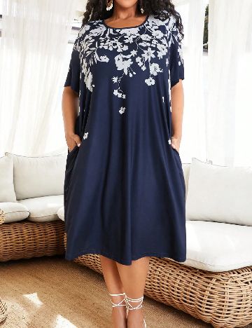 Rochie medie SHEIN CURVE, bleumarin
