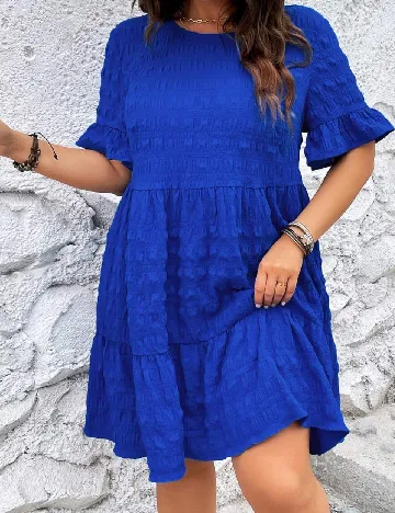 Rochie scurta Emery Rose Curve, albastru