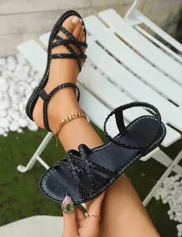 Sandale Shein Kids, negru