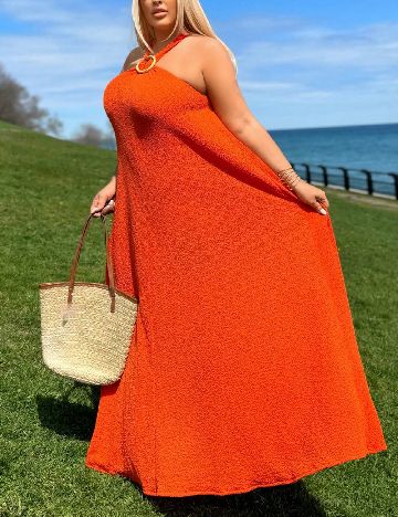 Rochie lunga SHEIN CURVE, portocaliu