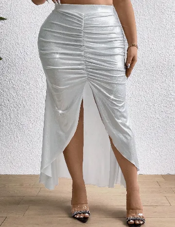 Fusta SHEIN CURVE, argintiu