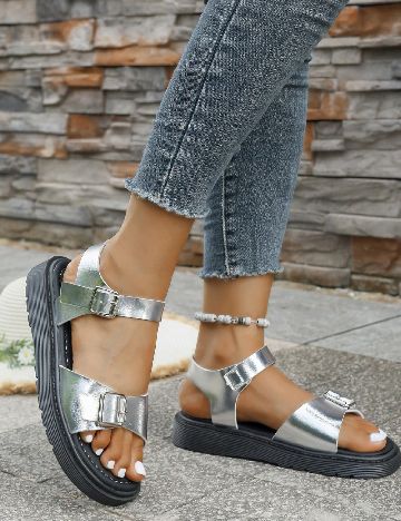 Sandale SHEIN, argintiu