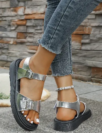 Sandale SHEIN, argintiu