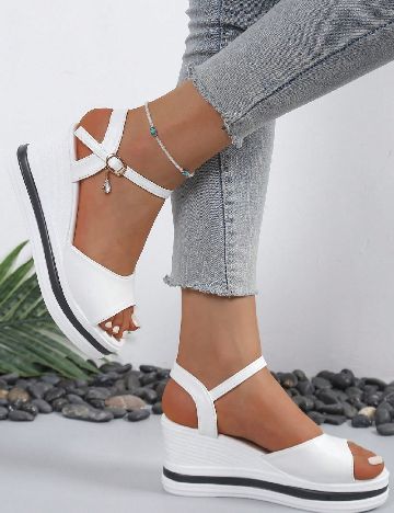 Sandale SHEIN, alb