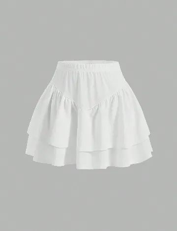 Fusta SHEIN CURVE, alb