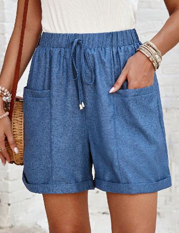 Pantaloni scurti SHEIN, albastru