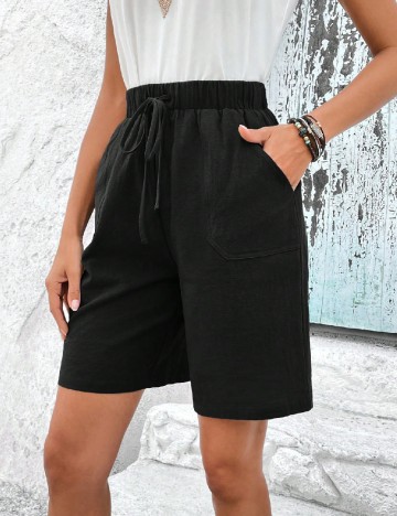 Pantaloni scurti Emery Rose, negru