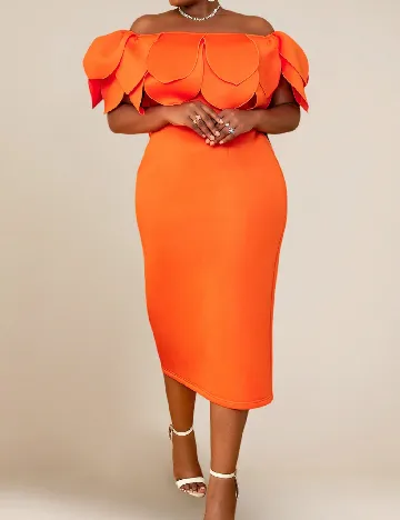 Rochie medie SHEIN CURVE, portocaliu