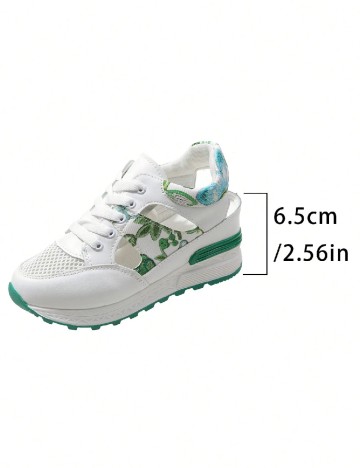 Adidasi SHEIN, alb/verde