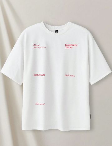 Tricou Oversize SHEIN, alb