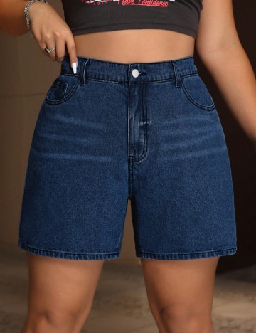 Pantaloni scurti SHEIN CURVE, albastru