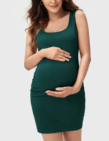 Rochie scurta SHEIN Maternity, verde inchis