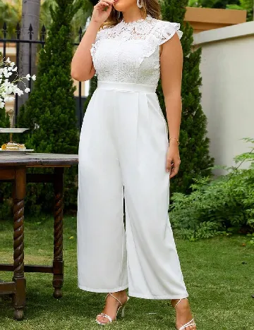 Salopeta SHEIN CURVE, alb