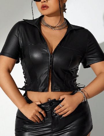 Top SHEIN CURVE, negru