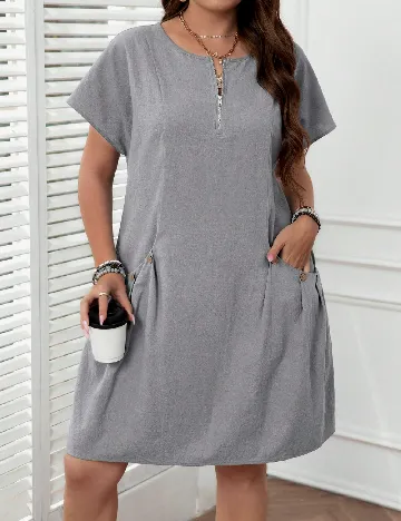 Rochie scurta SHEIN CURVE, gri