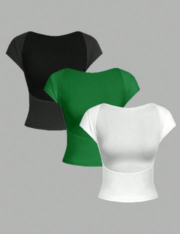 Set topuri 3 bucati SHEIN, mix culori