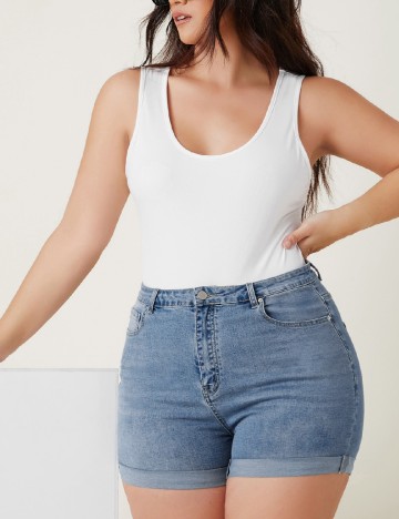 Pantaloni scurti SHEIN CURVE, albastru