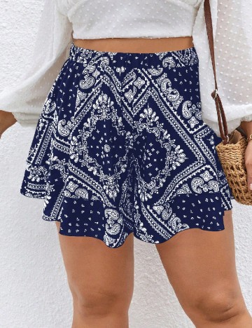 Pantaloni scurti SHEIN CURVE, bleumarin