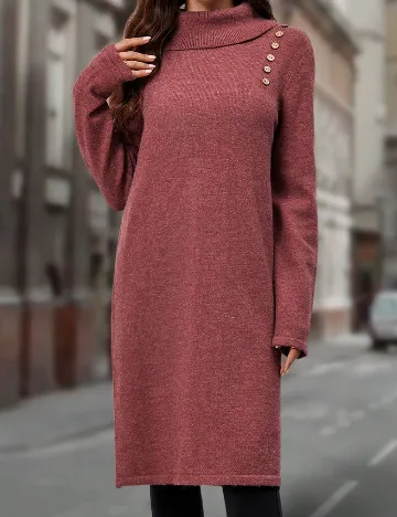 Rochie medie Emery Rose, roz pudra inchis