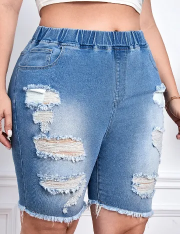 Pantaloni scurti SHEIN CURVE, albastru